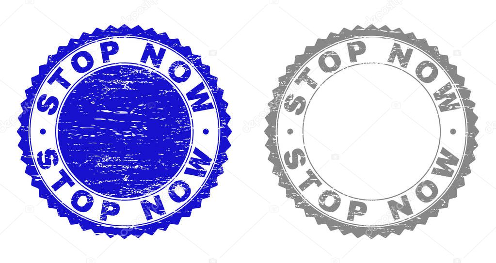 Grunge STOP NOW Scratched Stamp Seals