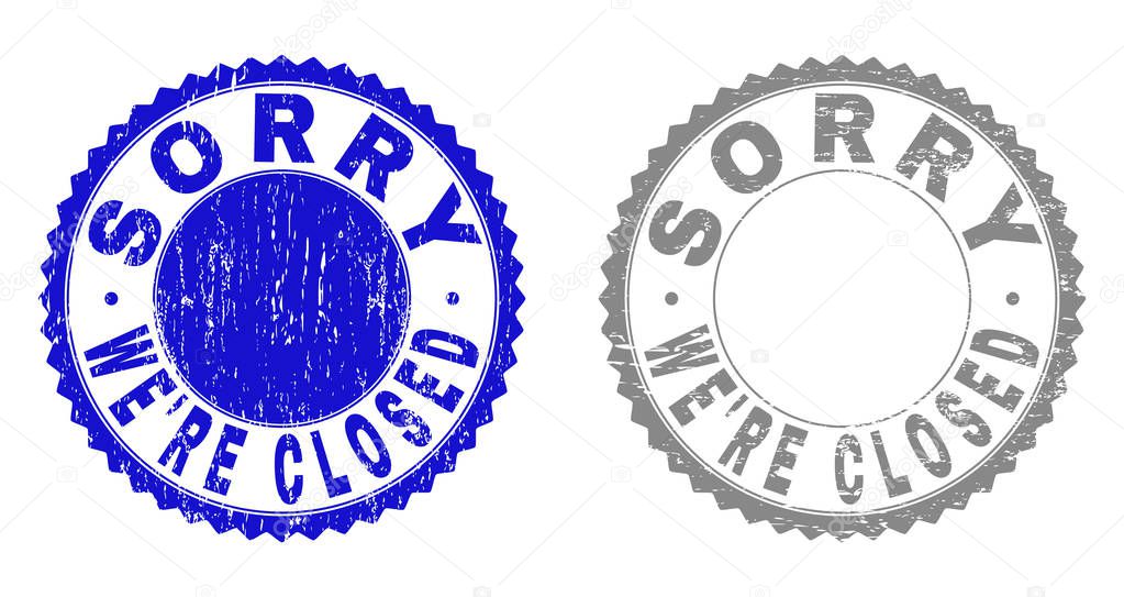 Grunge SORRY WERE CLOSED Textured Stamps