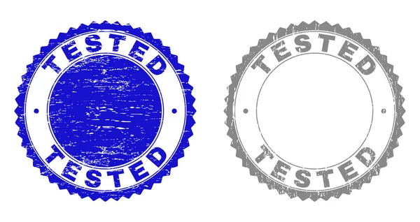 Grunge TESTED แสตมป์ที่มีเนื้อเยื่อ — ภาพเวกเตอร์สต็อก