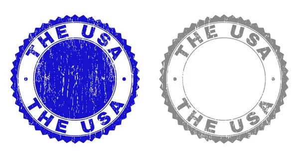 Grunge THE USA Sellos texturizados — Archivo Imágenes Vectoriales