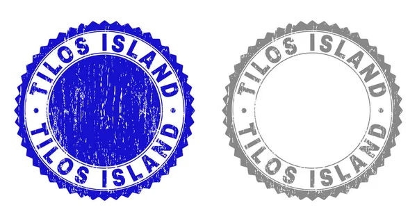 Grunge Tilos Adası pullar çizik