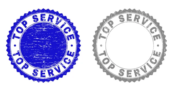 Grunge TOP SERVICE Selos texturizados — Vetor de Stock