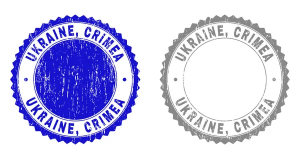 Grunge UKRAINE, CRIMEA Textured Watermarks — Stock Vector