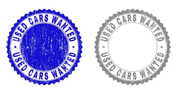 Grunge USED CARS WANTED Scratched Stamps — Stock Vector