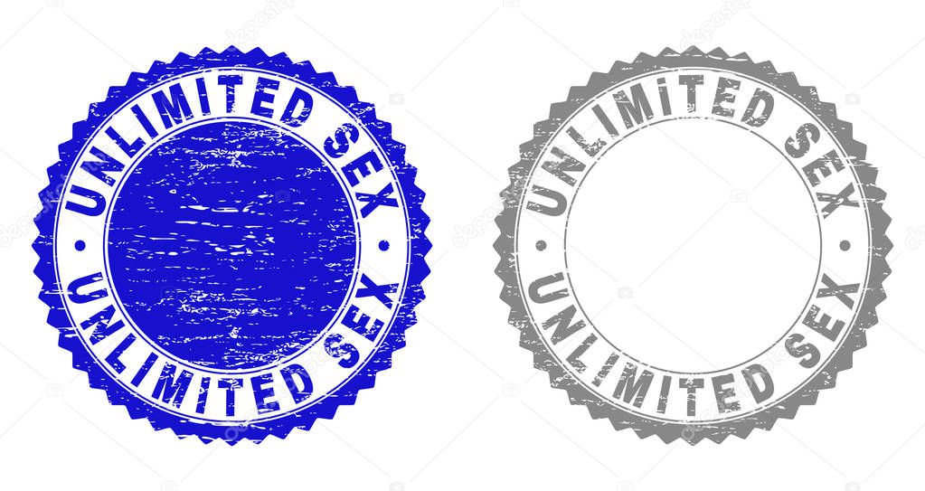 Grunge UNLIMITED SEX Scratched Stamp Seals