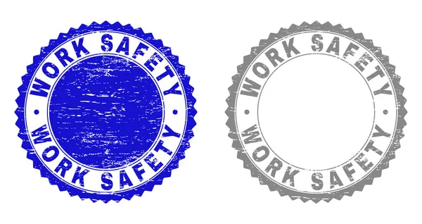 Печати на почтовых марках Grunge WORK SAFETY — стоковый вектор