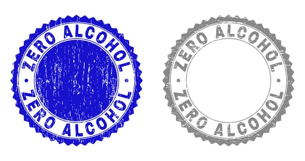 Grunge Zero Alcohol Timbre Phoques Isolés Sur Fond Blanc Scellés — Image vectorielle