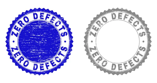 Grunge ZERO DEFECTS Scratched Stamps — Stock Vector