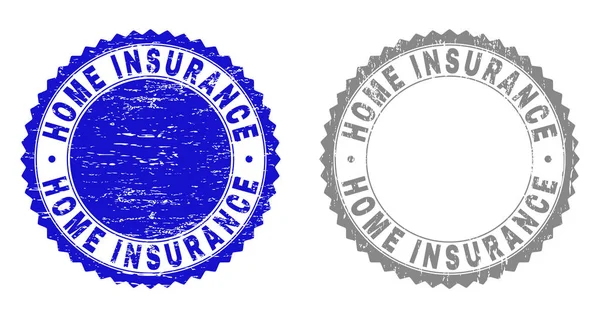 Grunge HOME INSURANCE Textured Stamps — Stock Vector