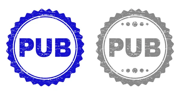 Grunge PUB Scratched Stamp Seals — Stock Vector
