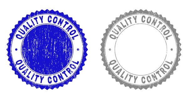 CONTROL DE CALIDAD GRunge Sellos de sello texturizados — Archivo Imágenes Vectoriales