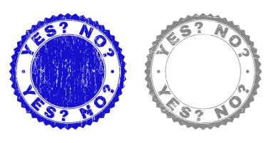 Grunge Evet soru hiçbir soru pullar çizik