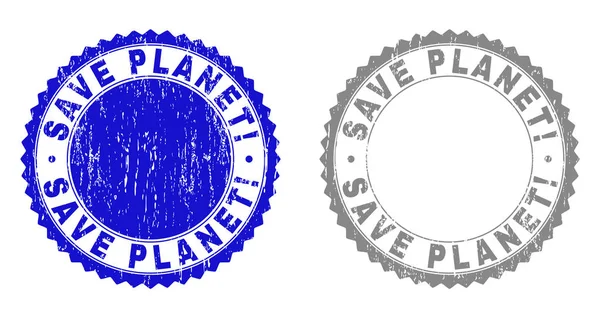 Grunge SAVE PLANET Exclamation Filigranes texturés — Image vectorielle