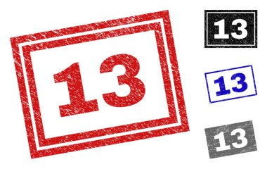 Grunge 13 dokulu dikdörtgen pullar