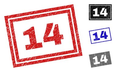 Grunge 14 dikdörtgen filigranlar çizik