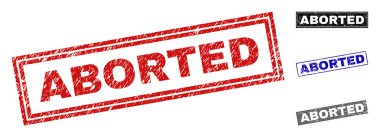 İptal grunge dikdörtgen pullar çizik