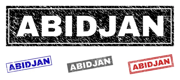 Grunge Abidjan dikdörtgen damga mühürler dokulu
