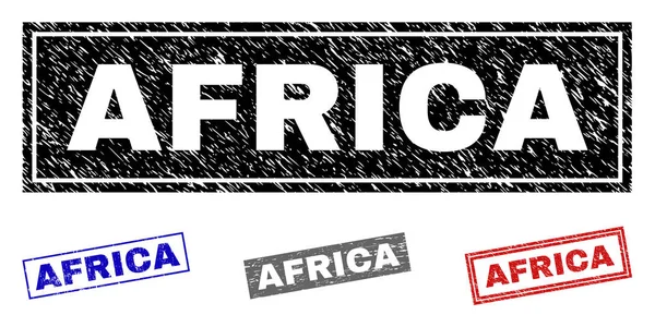 Grunge ÁFRICA Rectângulo arranhado Marcas d 'água — Vetor de Stock