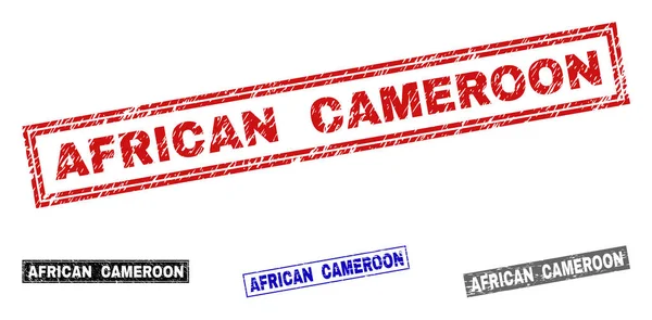 Grunge AFRICAN CAMEROON retângulo texturizado selo Selos — Vetor de Stock