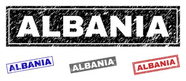 Grunge Arnavutluk dikdörtgen filigranlar dokulu