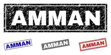 Grunge Amman dikdörtgen pullar çizik