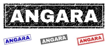 Grunge Angara dikdörtgen damga mühürler dokulu