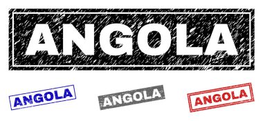 Grunge Angola dikdörtgen pullar dokulu