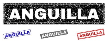 Grunge Anguilla dikdörtgen filigranlar çizik