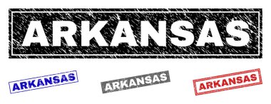 Grunge Arkansas dikdörtgen damga mühürler çizik