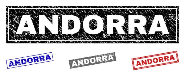 Grunge ANDORRA Rectángulo Texturizado Sellos — Vector de stock