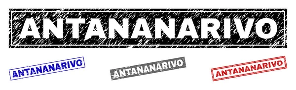 Grunge ANTANANARIVO Sellos de sello de rectángulo texturizado — Vector de stock