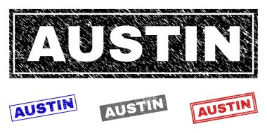 Grunge Austin dikdörtgen damga mühürler çizik