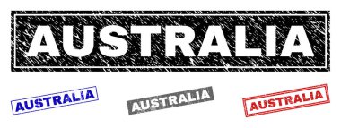 Grunge Avustralya dikdörtgen pullar çizik