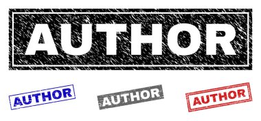 Grunge yazar dikdörtgen pullar çizik