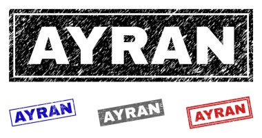 Grunge Ayran dikdörtgen damga mühürler çizik