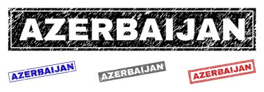 Grunge Azerbaycan dikdörtgen filigranlar çizik