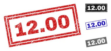 Grunge 12,00 dikdörtgen damga mühürler çizik