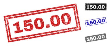 Grunge 150,00 dikdörtgen damga mühürler dokulu