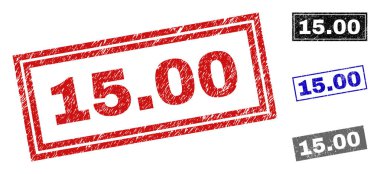 Grunge 15,00 dikdörtgen pullar çizik