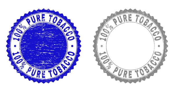 Texturizado 100 Percentagens PURO TOBACCO Scratched Watermarks — Vetor de Stock