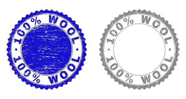 Texturizado 100 Percentagens WOOL Grunge Watermarks — Vetor de Stock