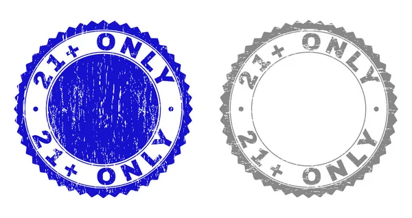 Texturizado 21 Além disso, apenas selos de selo riscado —  Vetores de Stock