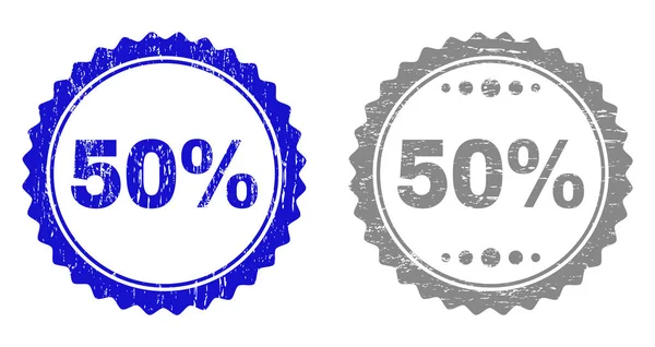 Selos de carimbo riscados texturizados 50% — Vetor de Stock