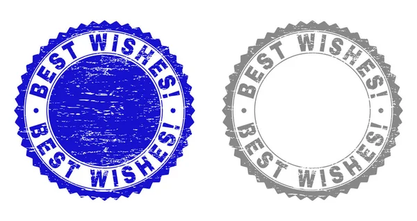 Grunge BEST WISHES Exclamación Texturizado Marcas de agua — Vector de stock