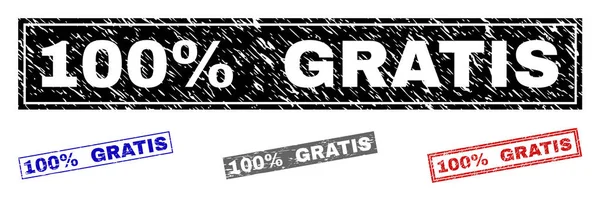 Grunge 100 procent Gratis texturou obdélník razítka — Stockový vektor