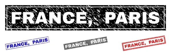 Grunge FRANÇA, PARIS Rectângulo riscado Marcas d 'água — Vetor de Stock