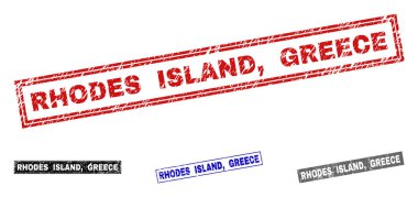 Grunge Rodos, Yunanistan dikdörtgen damga mühürler dokulu