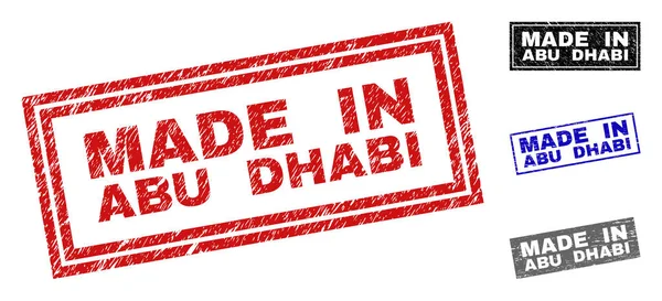 Гранж, зроблені в Абу-Дабі текстурованою прямокутник штамп ущільнення — стоковий вектор