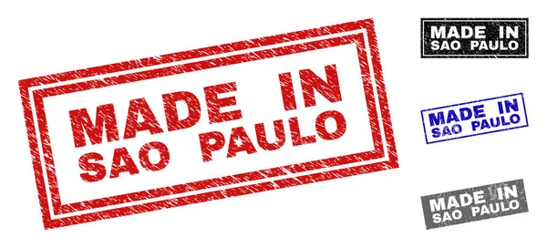 Sao Paulo bölgesinde yapılan grunge dikdörtgen pullar dokulu