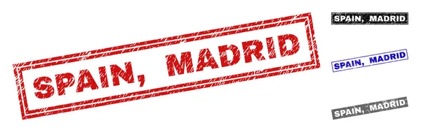 Grunge ESPANHA, MADRID Rectângulo riscado Marcas d 'água — Vetor de Stock